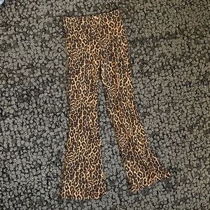 STRETCHY leopard bell bottoms